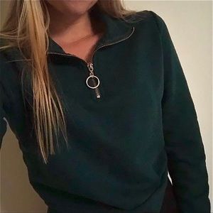 Half zip cropped sweatshirt